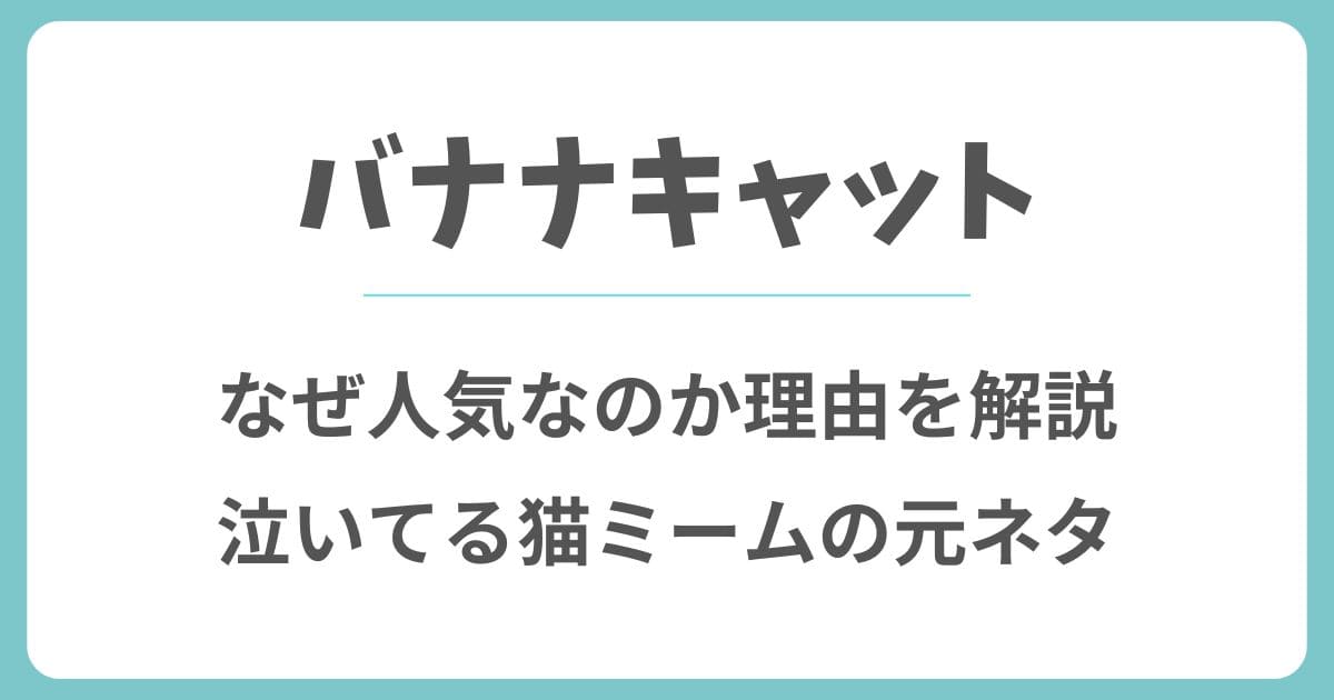 バナナキャットはなぜ人気?理由や泣いてる猫ミームの元ネタ